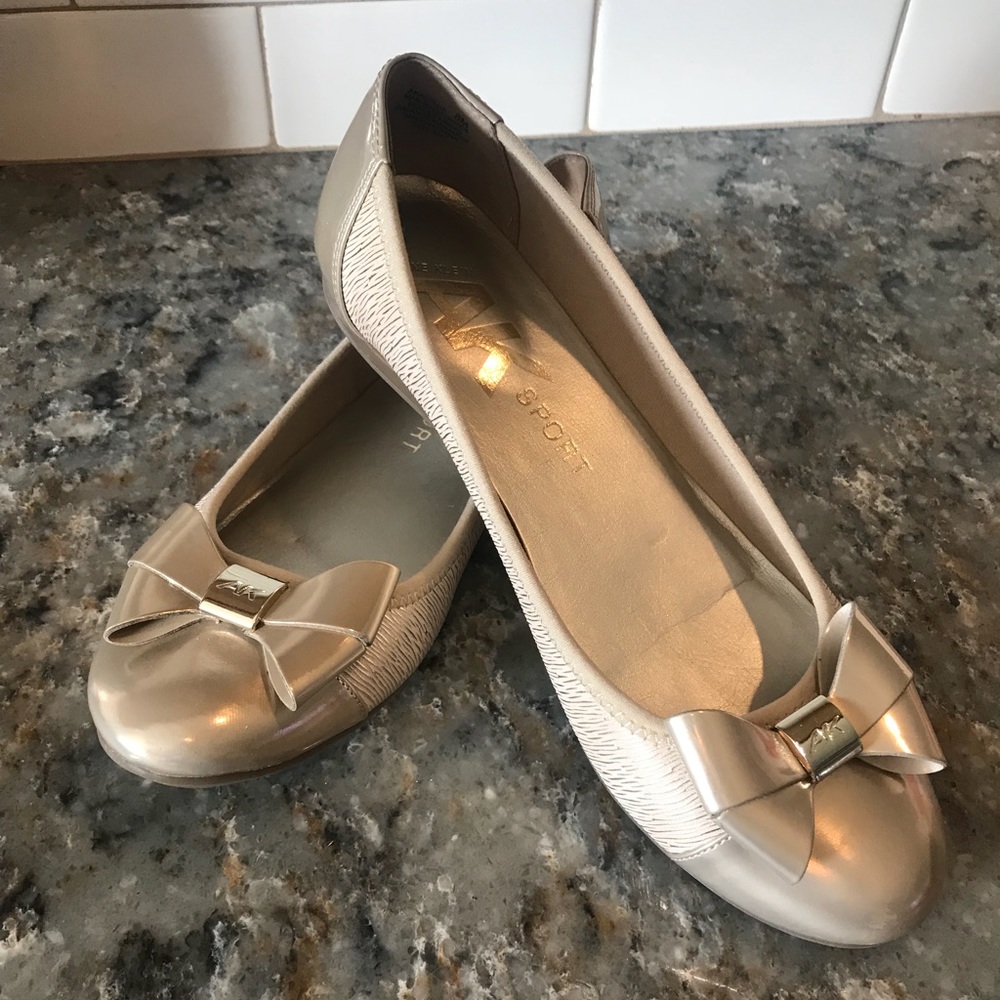 Gold Anne Klein Sport Flats
